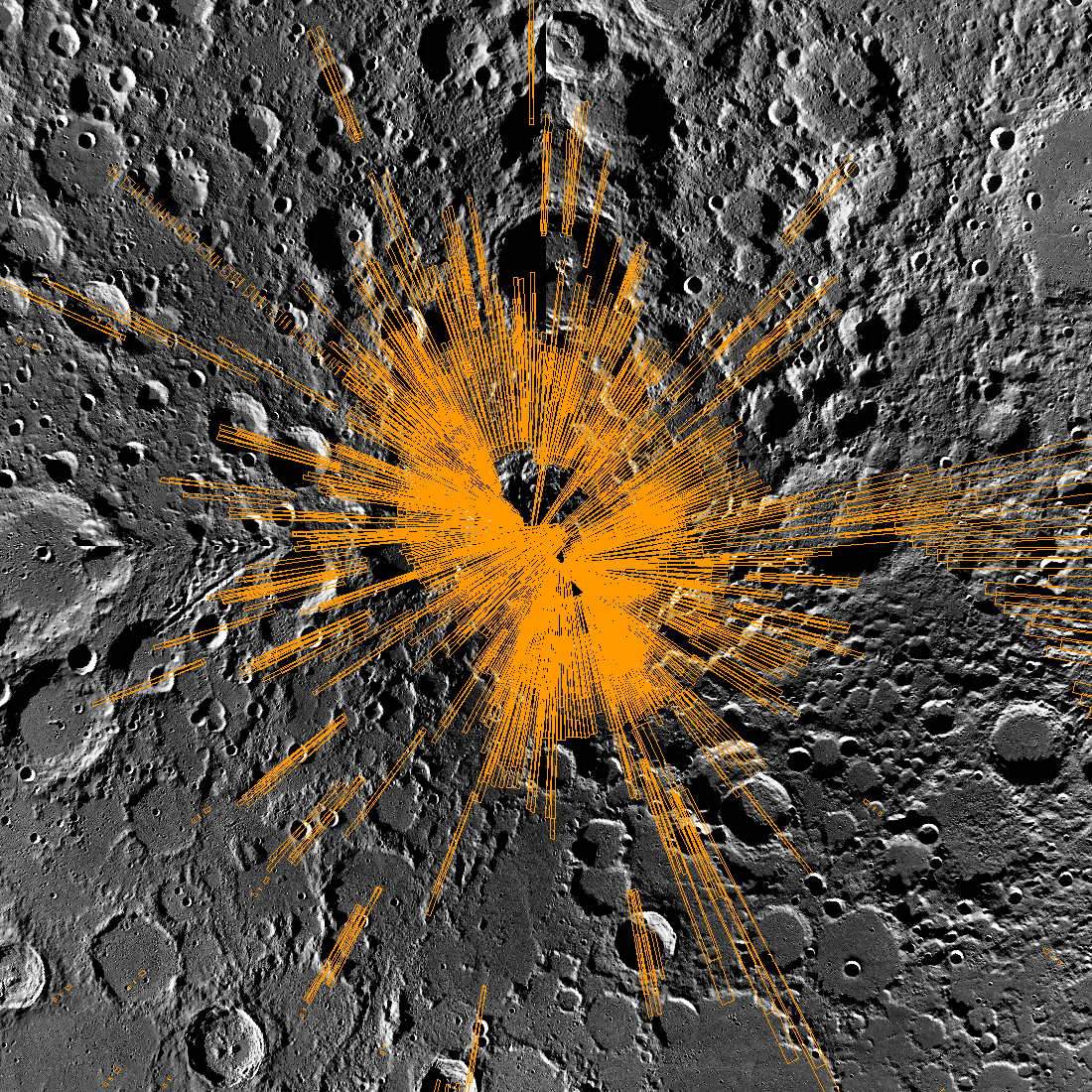 Footprint plot of the ShadowCam images in the September 2026 release at the North pole [NASA/KARI/ASU/Intuitive Machines]