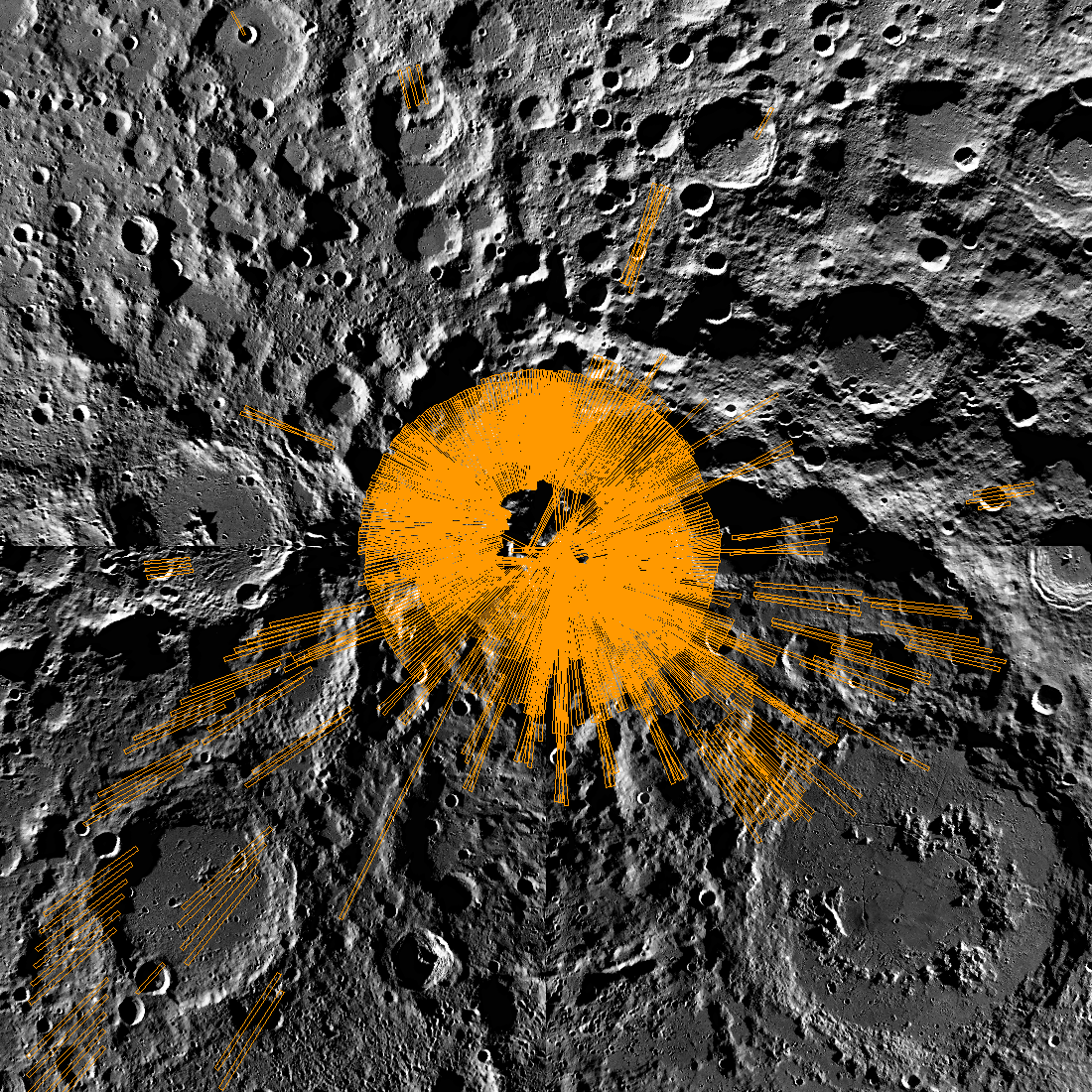 Footprint plot of the ShadowCam images in the September 2026 release at the South pole [NASA/KARI/ASU/Intuitive Machines]