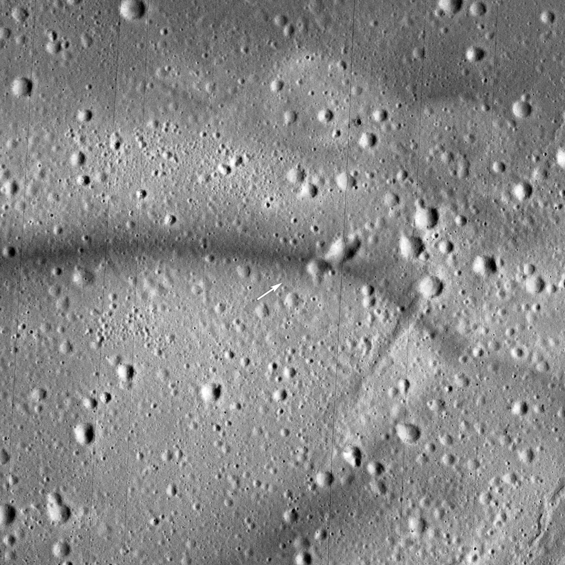Portion of earthshine mosaic centered on the Vertex landing site